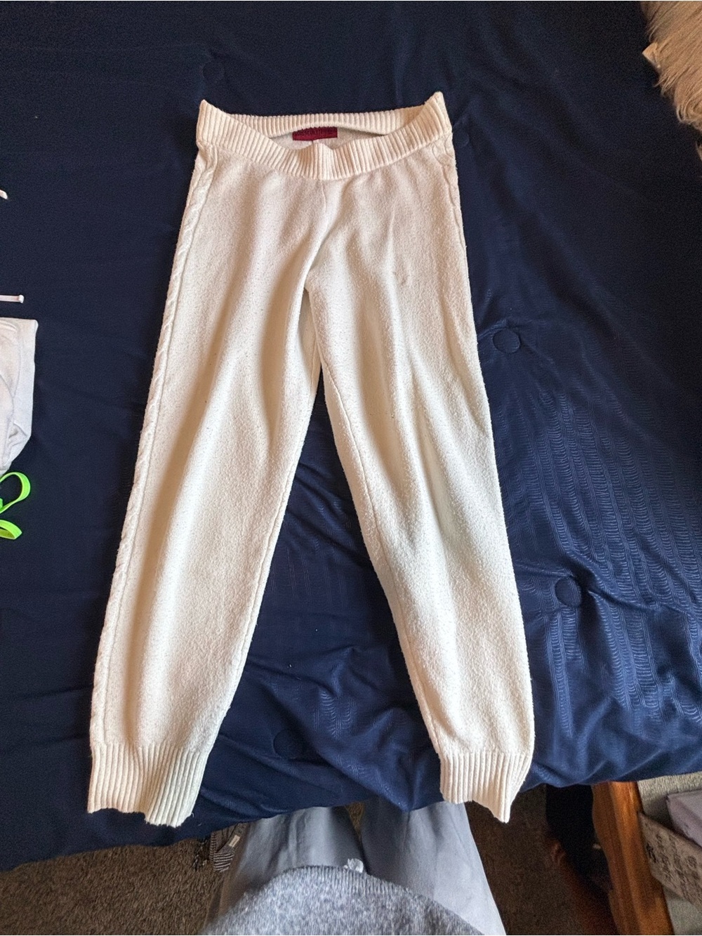 Scarlett Cream Ribbed Sweatpamts